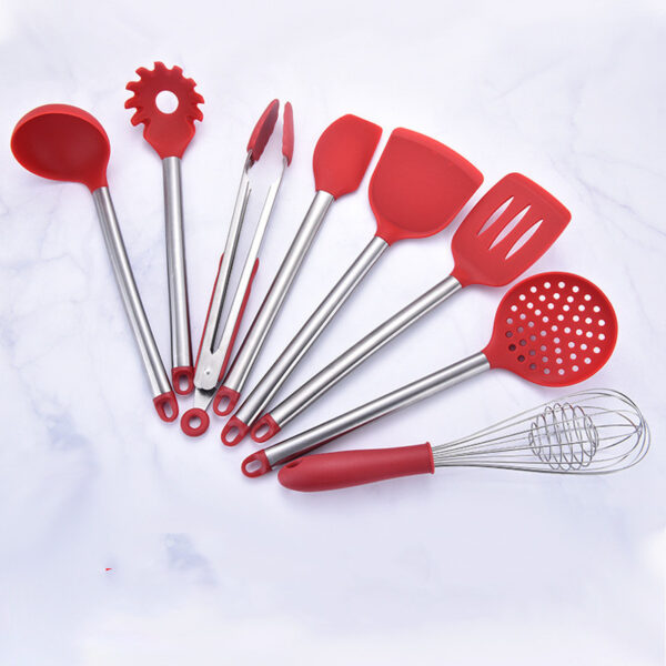 Silicone Kitchenware Set With Stainless Steel Tube Handle - Image 5