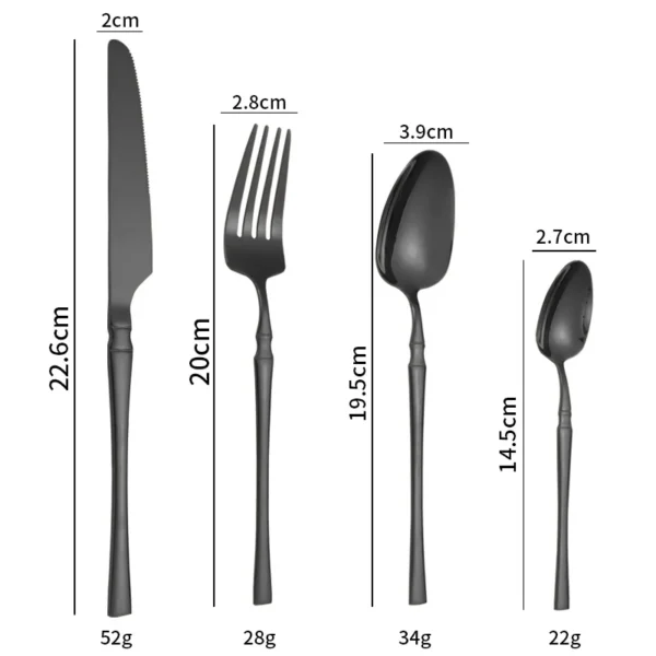 16pcs Stainless steel tableware suit steak knife and fork dessert spoon restaurant - Image 5