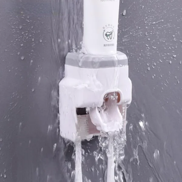 Automatic Toothpaste Dispenser Set Wall-Mounted Extruder Plastic - Image 4
