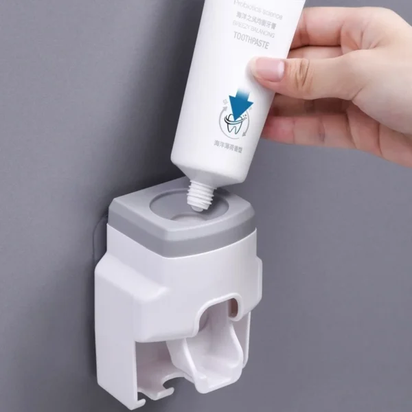 Automatic Toothpaste Dispenser Set Wall-Mounted Extruder Plastic - Image 3