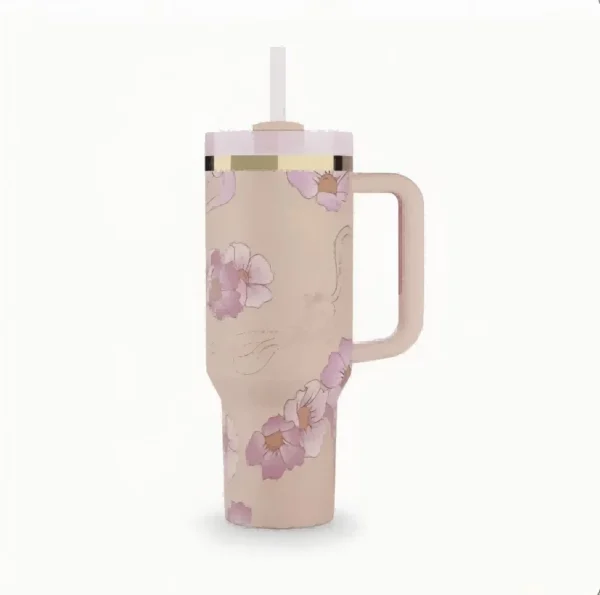 CUP 40 Oz H2.0 Tumbler With Handle, Double Walled Vacuum Insulated Stainless Steel Water Bottle - Image 5