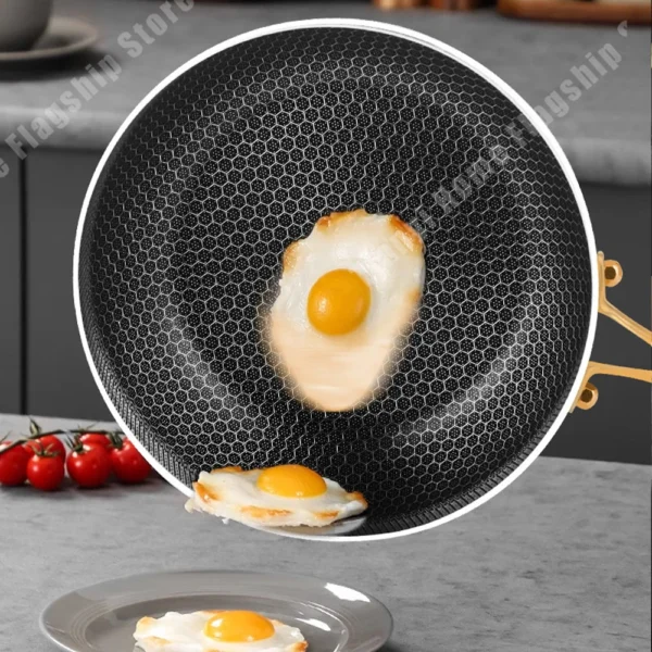 316 Stainless Steel Frying Pan Wok Non-stick Cooking - Image 3