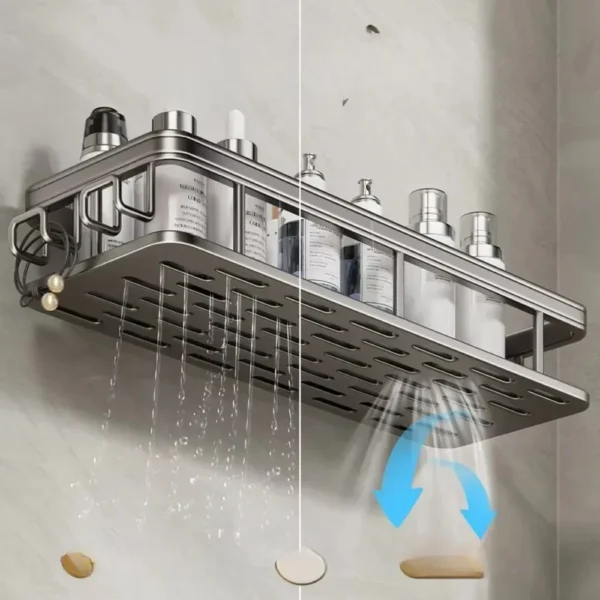 2025 Bathroom Storage Wall Mount Shampoo Makeup Storage Holder - Image 3