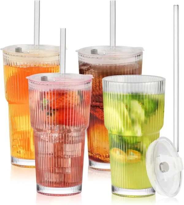 1 PC Stripe  Transparent Glasses Drinkware - Image 6