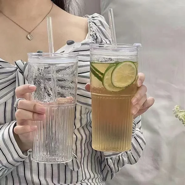 1 PC Stripe  Transparent Glasses Drinkware - Image 2