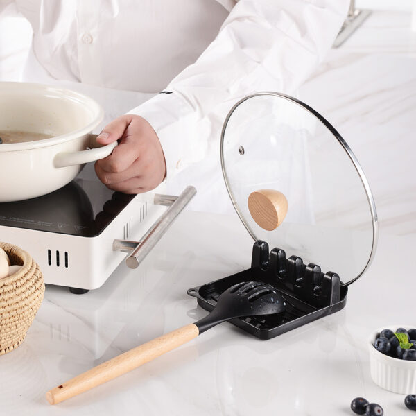 Kitchen Wooden Handle Kitchenware Set With Storage Square Bucket - Image 2