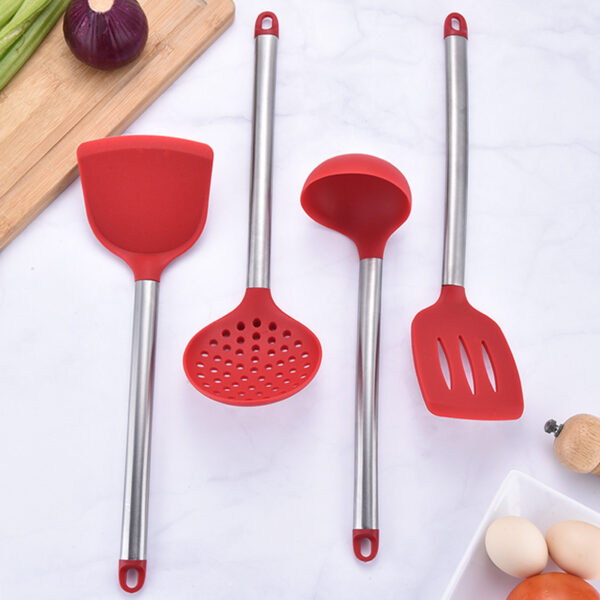 Silicone Kitchenware Set With Stainless Steel Tube Handle - Image 6