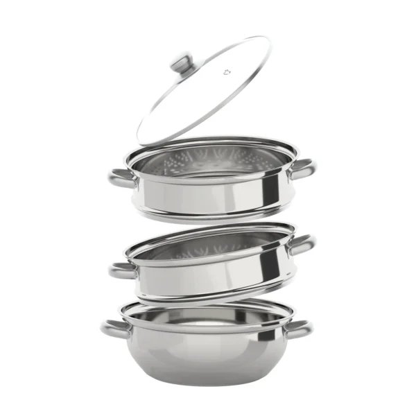 3-Tier 28CM Stainless Steel Steamer Food Cooking